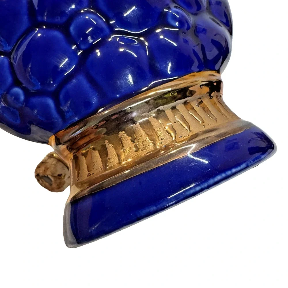 Vtg Empty Jim Beam Regal Whiskey Decanter Grapes Blue Gold 1968 12